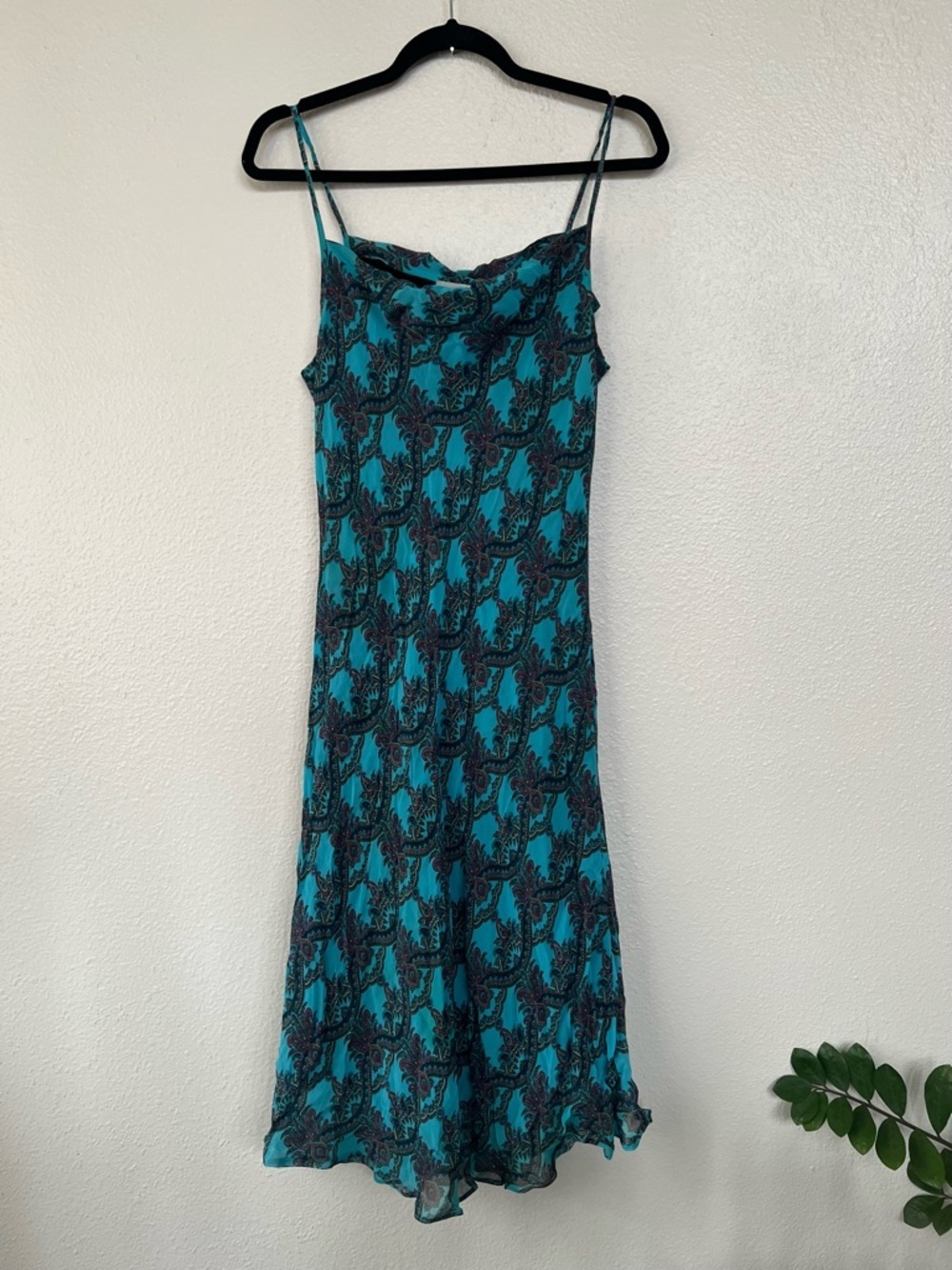 Vintage 90’s Y2K Style Teal Paisley Fairy Boho Dress